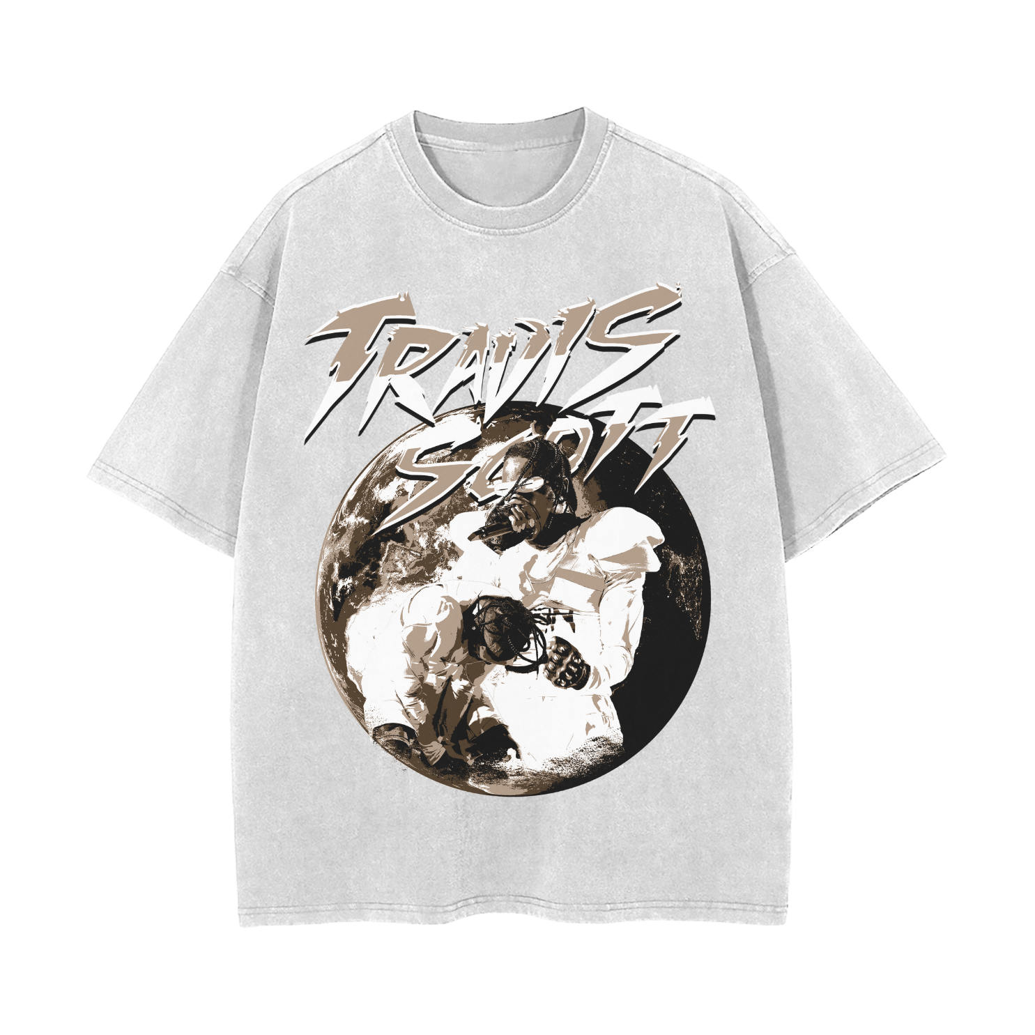 WHITE TRAVIS WORLD TEE