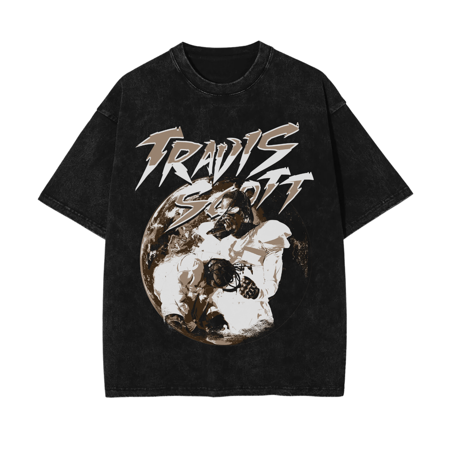 BLACK TRAVIS WORLD TEE