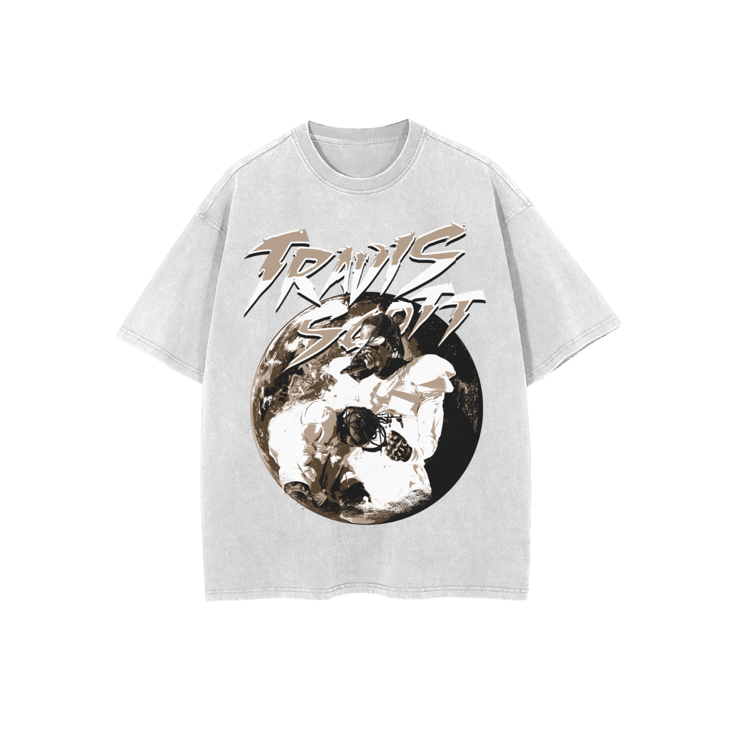 WHITE TRAVIS WORLD TEE